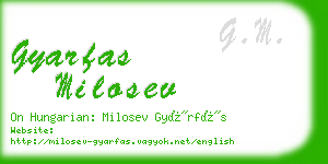 gyarfas milosev business card